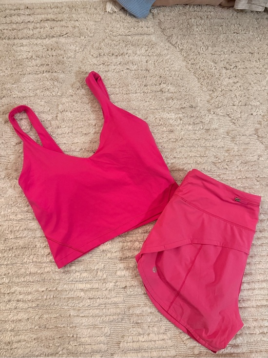 lululemon athletica Pants - Lululemon Sonic Pink Speed Up Shorts AND Align Top